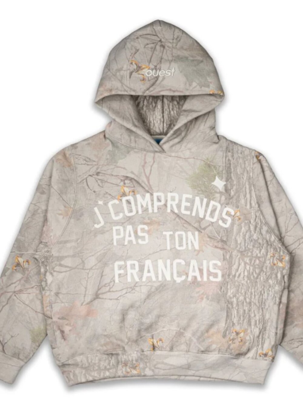 OUEST - HOODIE “I DON'T UNDERSTAND YOUR FRENCH” - CAMO- large